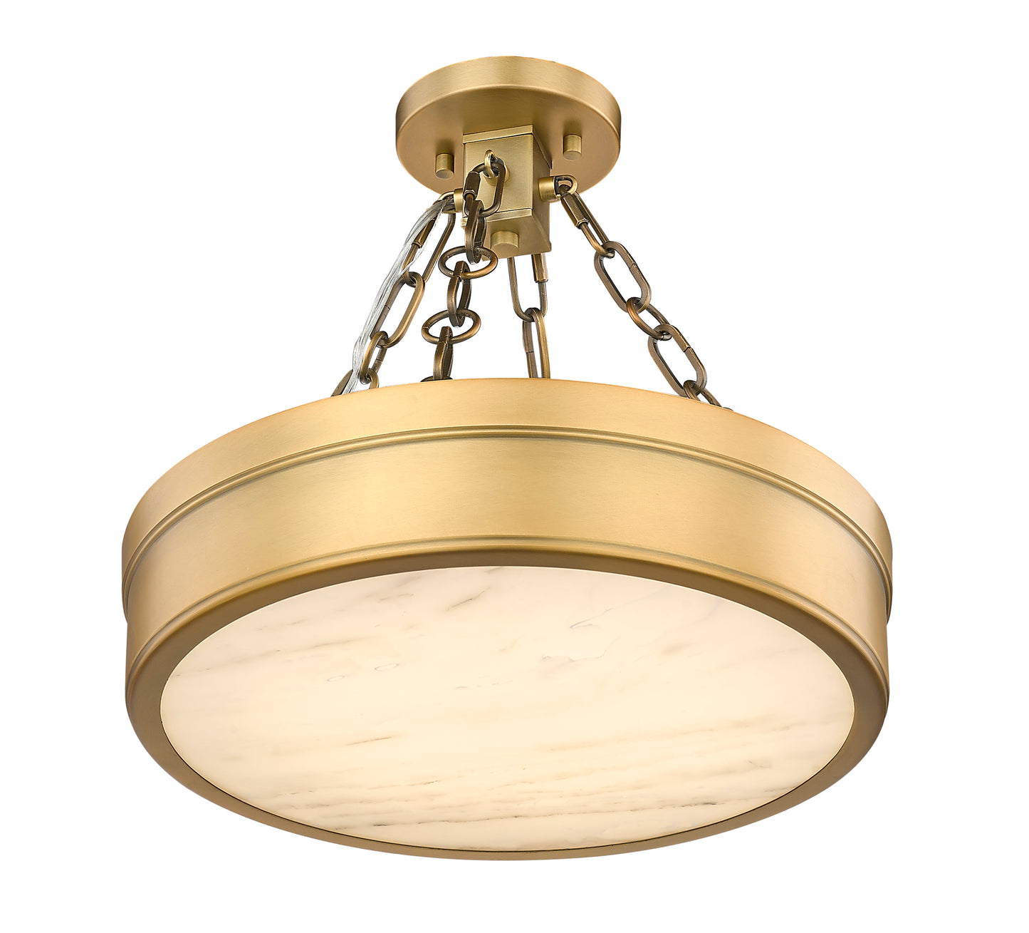 1944SF15-RB-LED - Anders 1 Light Semi Flush 15" Mount - Rubbed Brass