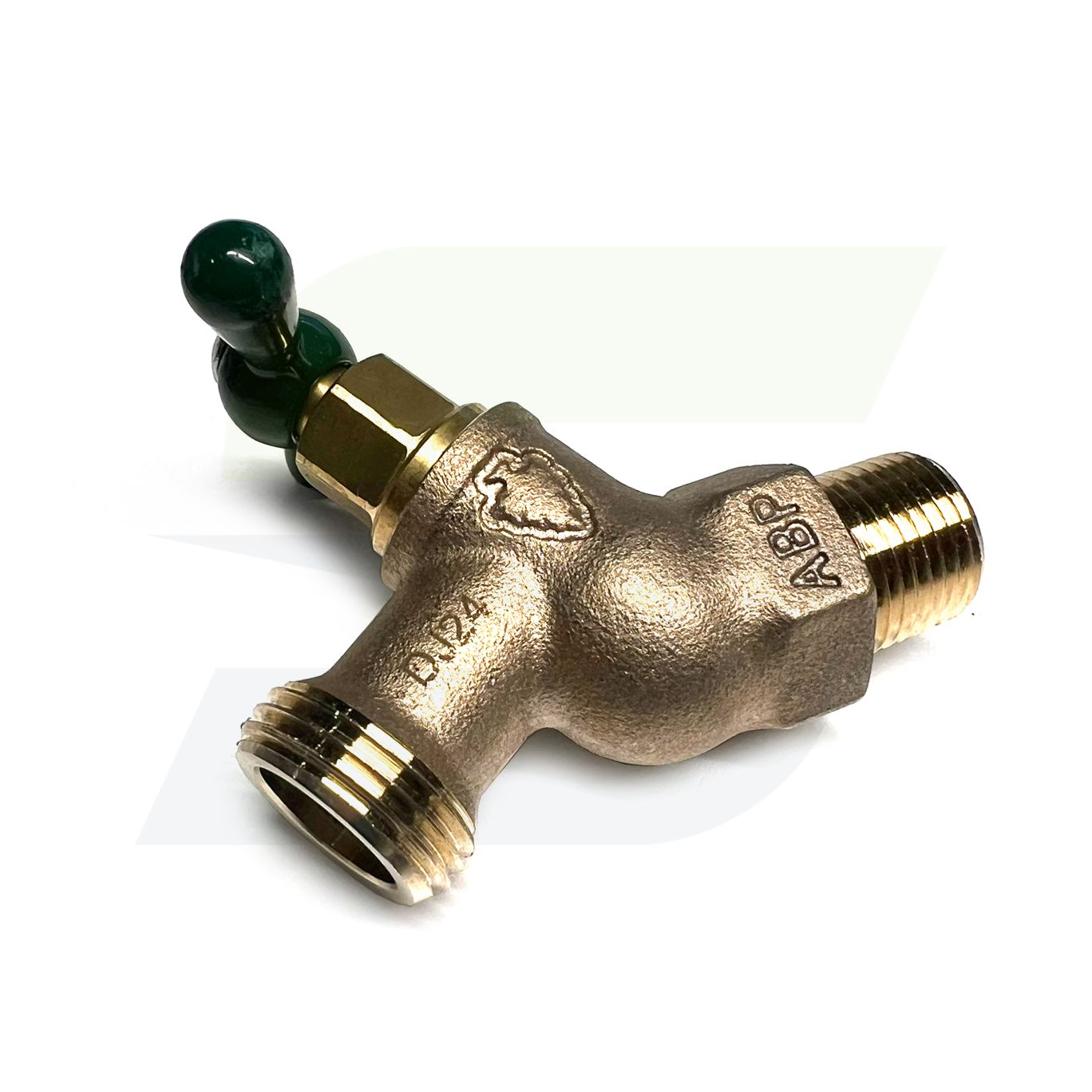 251LF - No-Kink Hose Bibb - 1/2" MIP x 3/4" Hose Thread