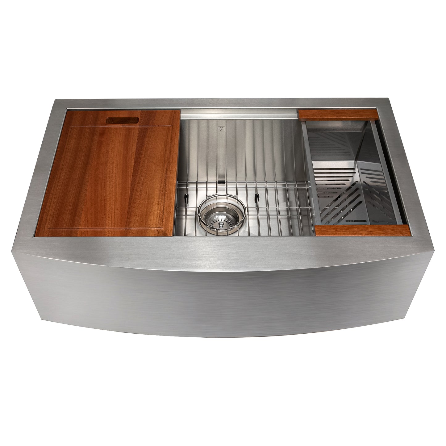 SLSAP-33 - 33" Moritz Farmhouse Apron Mount Single Bowl Stainless Steel Kitchen Sink with Bottom Grid and Accessories