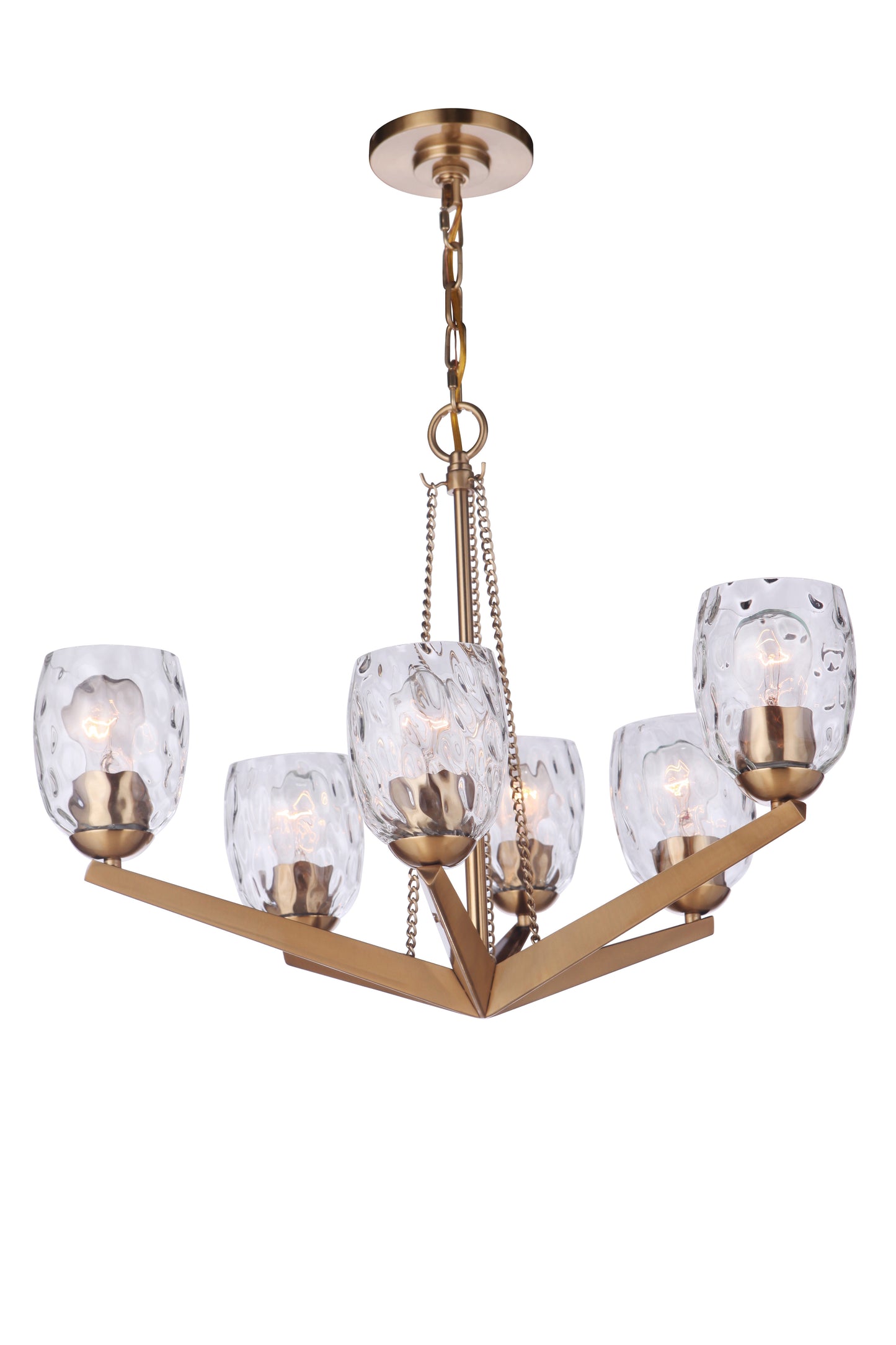 57326-SB - Guiding Star 6 Light 23" Wide Chandelier - Satin Brass