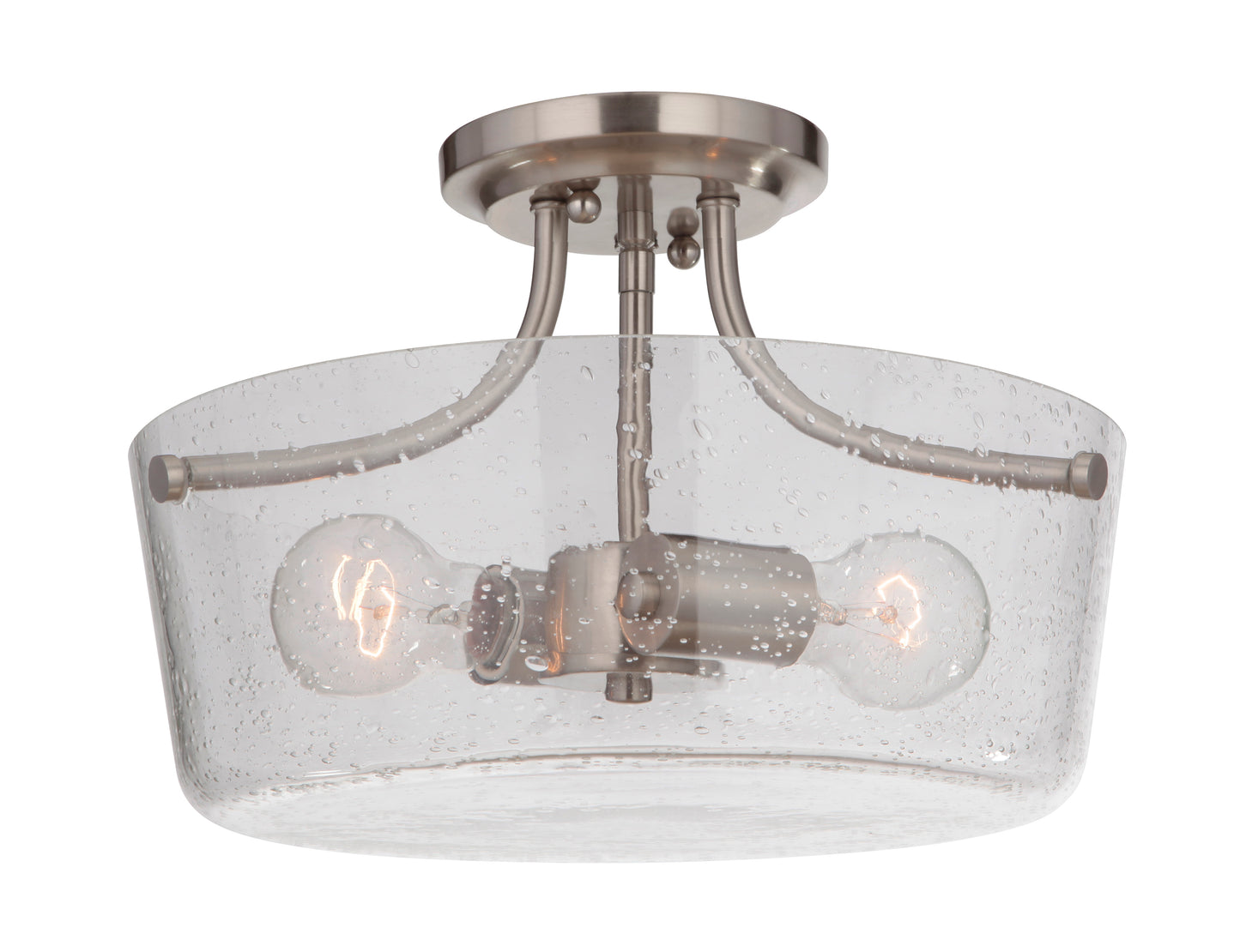 50252-BNK - Tyler 2 Light 13" Wide Semi Flush Mount - Brushed Nickel