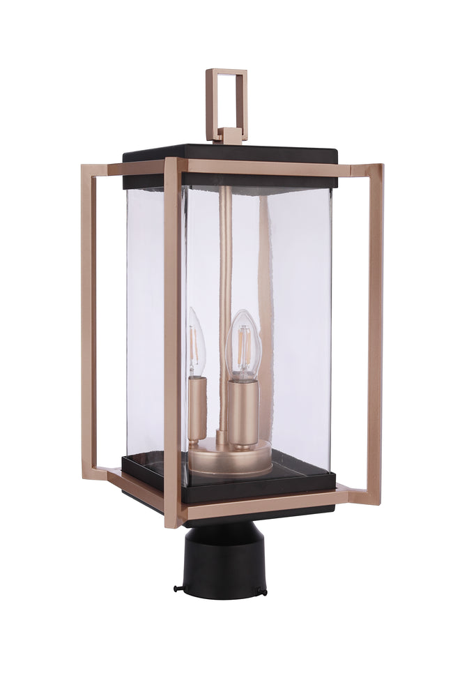 ZA6515-MNSB - Metalwork 3 Light 20" High Outdoor Post - Midnight / Satin Brass