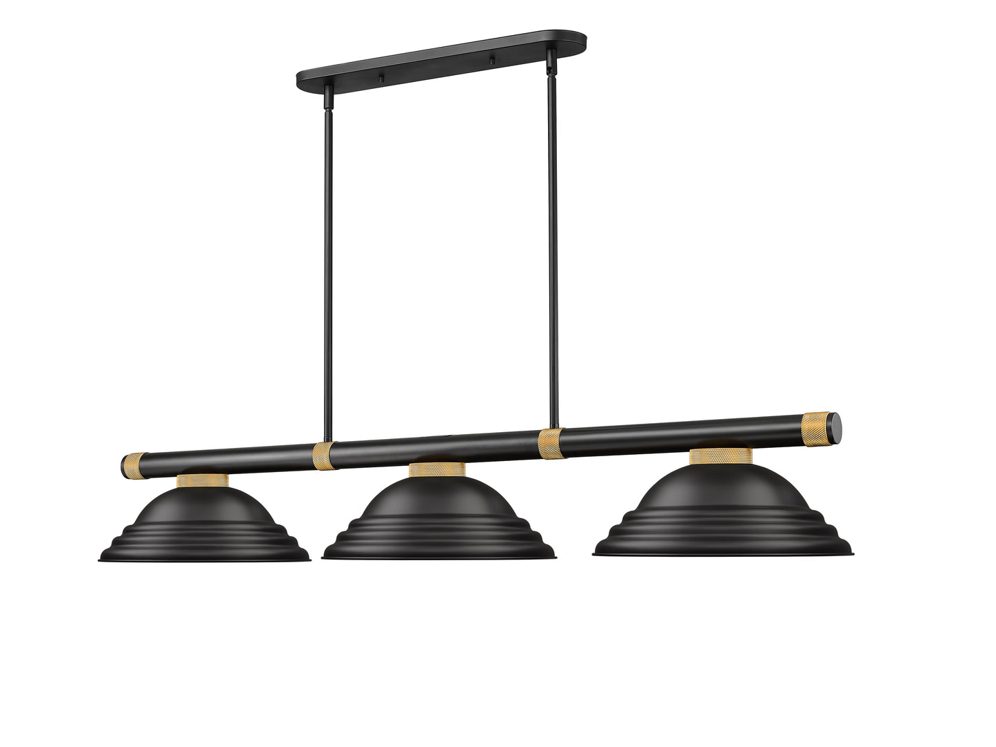 3050-3MB-RB-SMB - Vanguard 3 Light 59" Billiard - Matte Black / Rubbed Brass