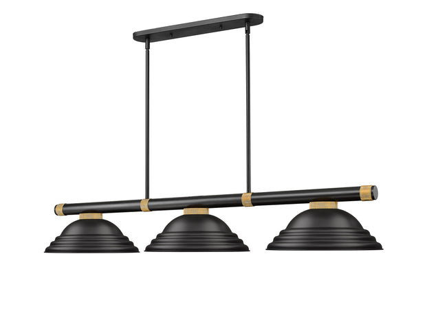 3050-3MB-RB-SMB - Vanguard 3 Light 59" Billiard - Matte Black / Rubbed Brass