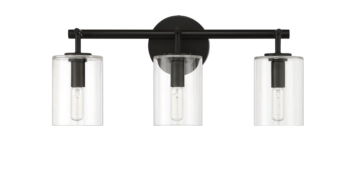 55603-FB - Hailie 3 Light 20" Wide Vanity Light - Flat Black