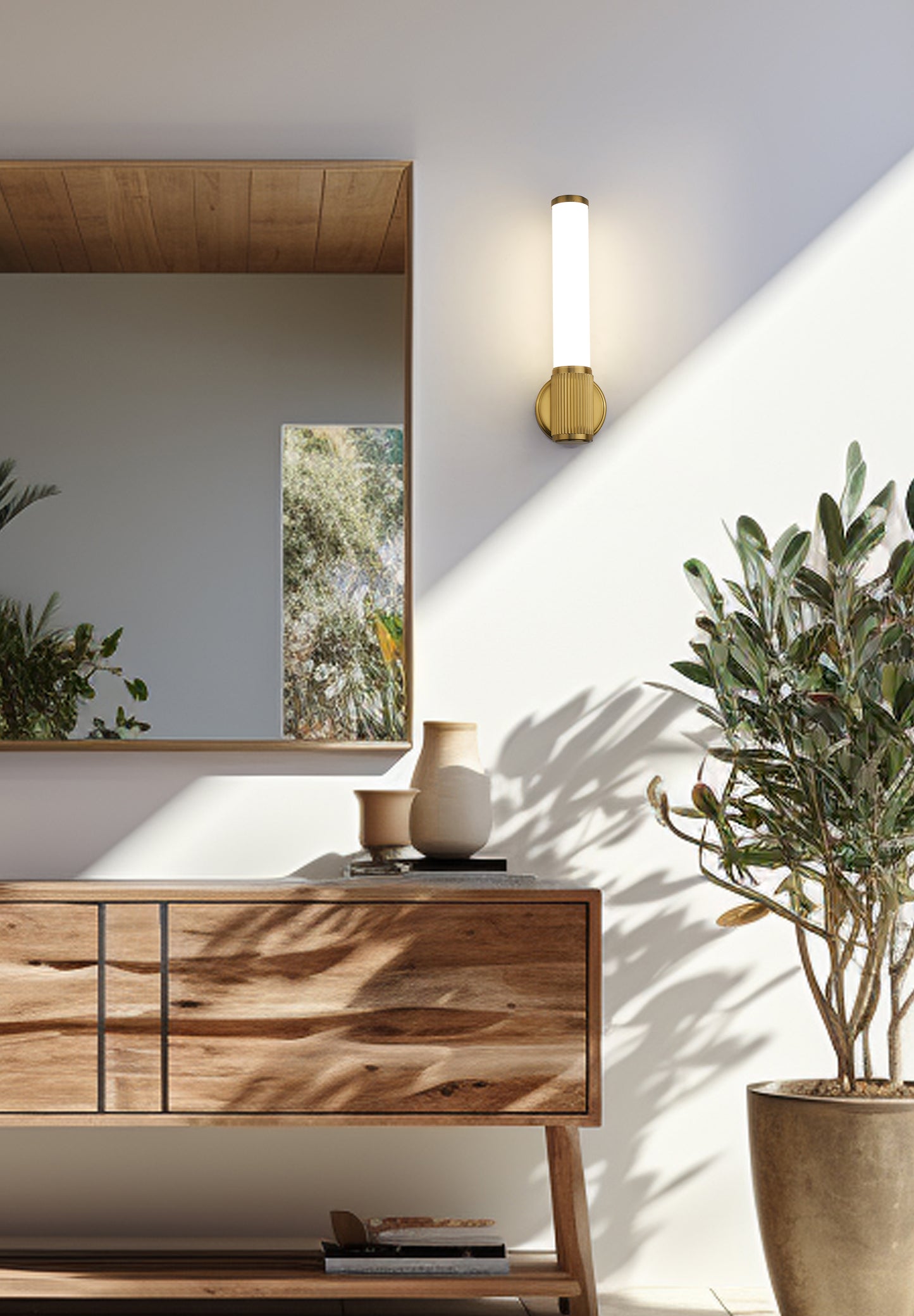 1021-1S-MGLD-LED - Solange 1 Light Wall 16" Sconce - Modern Gold