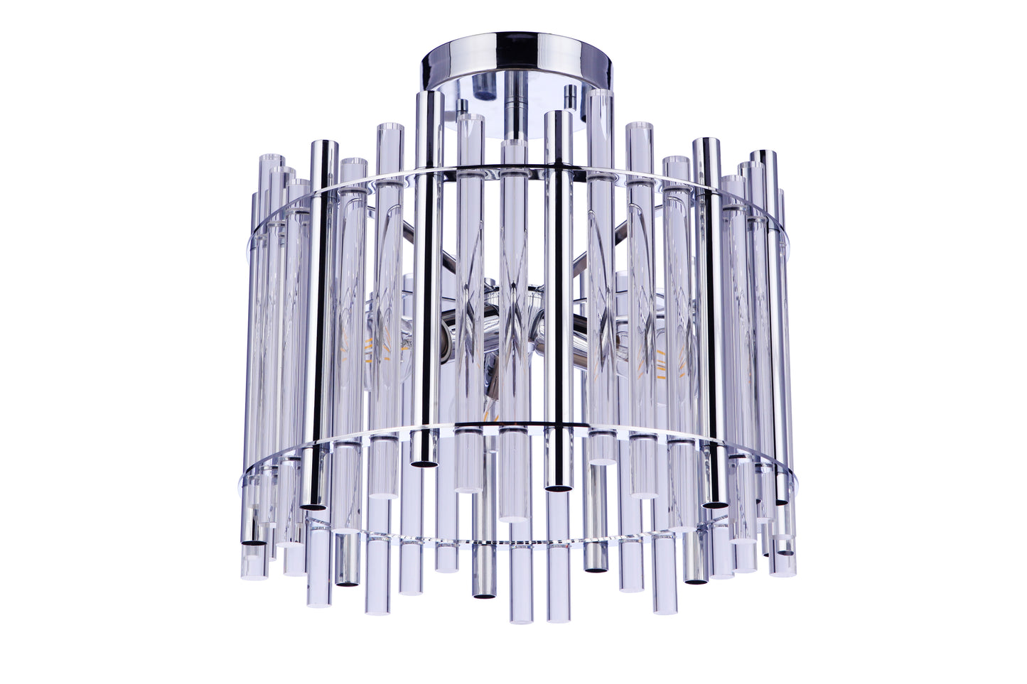 59253-CH - Reveal 3 Light 16" Wide Semi Flush Mount - Chrome