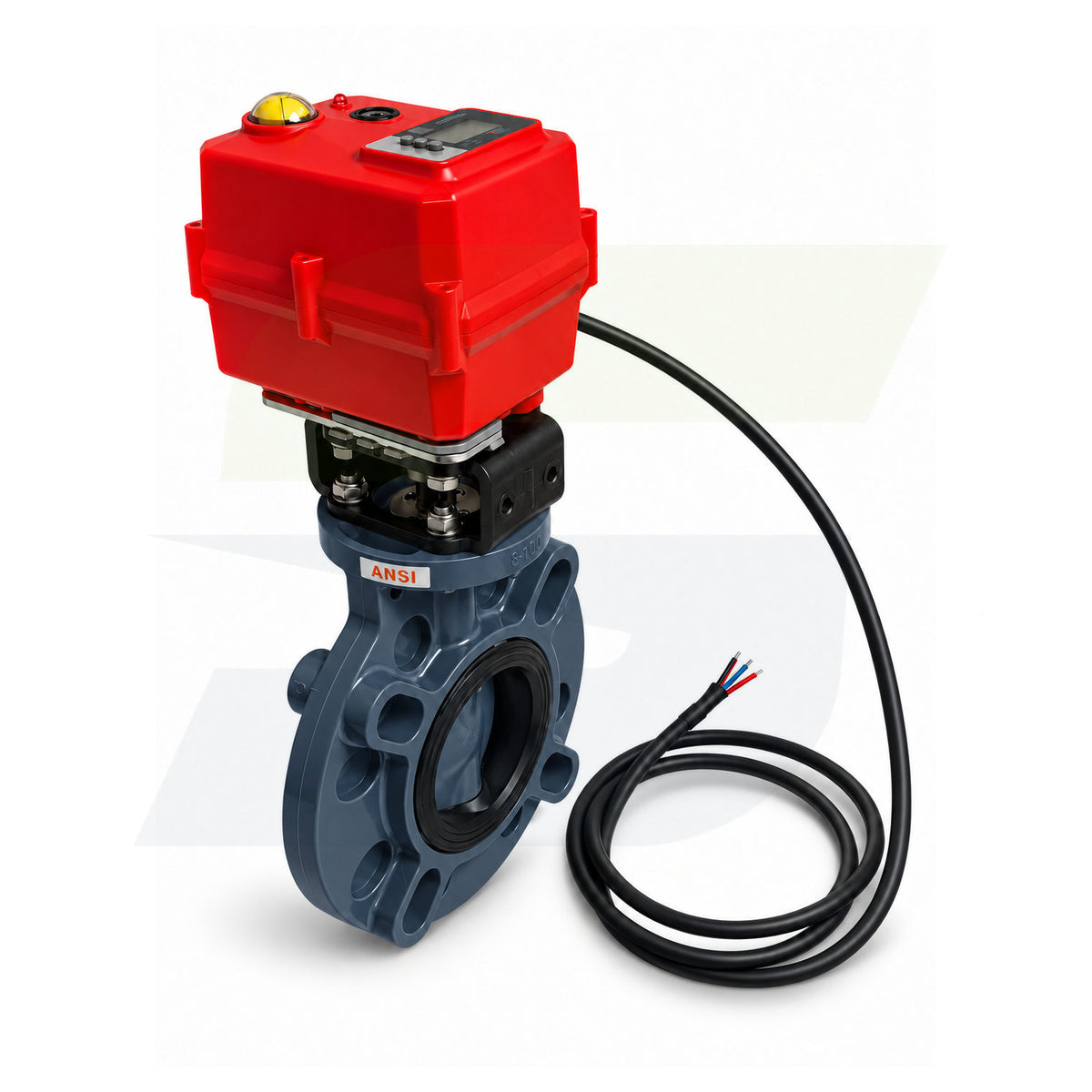 17372260040 - 4" Type 57P PVC Butterfly Valve - Smart Fail-Safe Actuated, EPDM