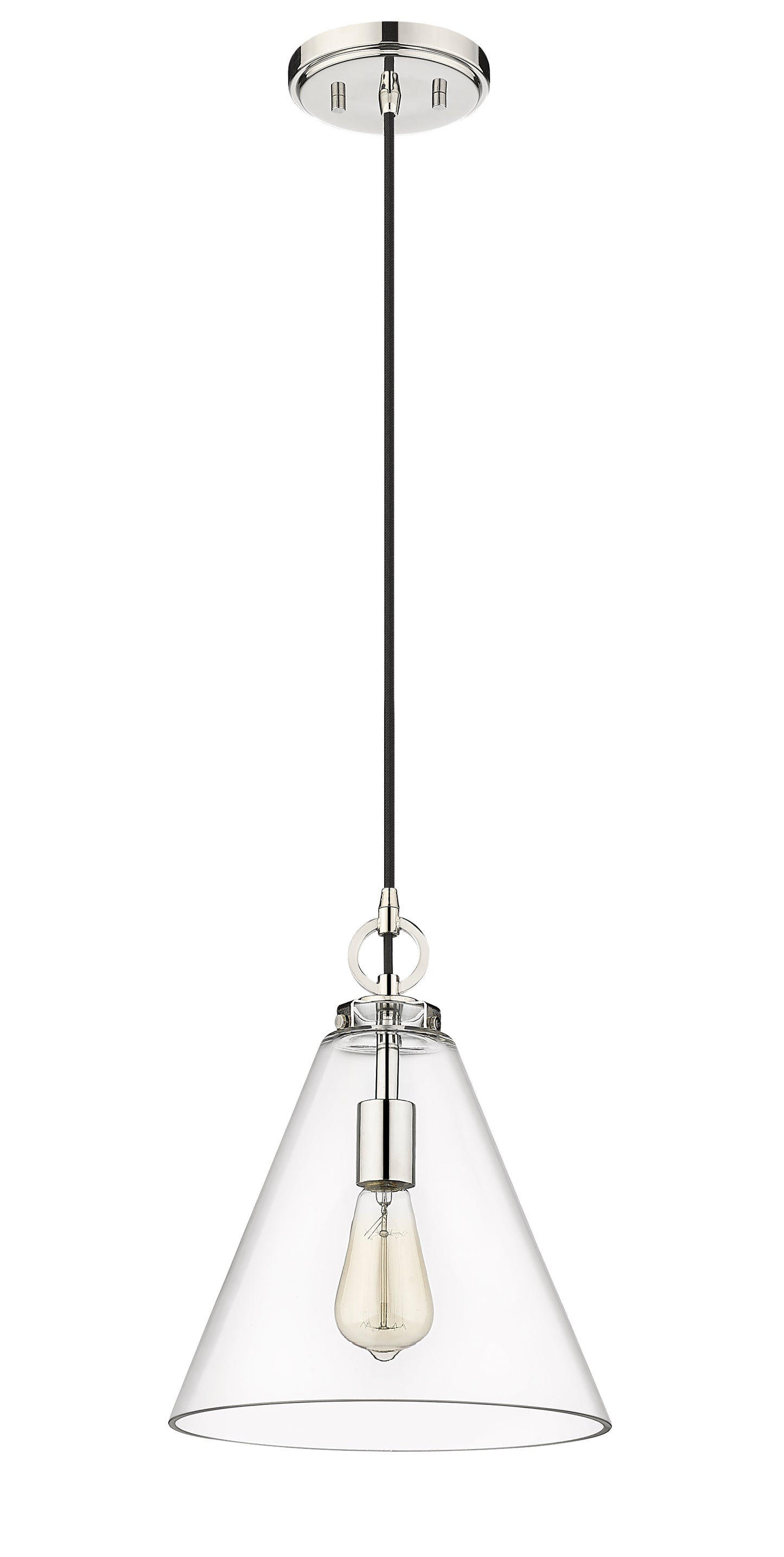 3034P11-PN - Harper 1 Light 12" Pendant - Polished Nickel