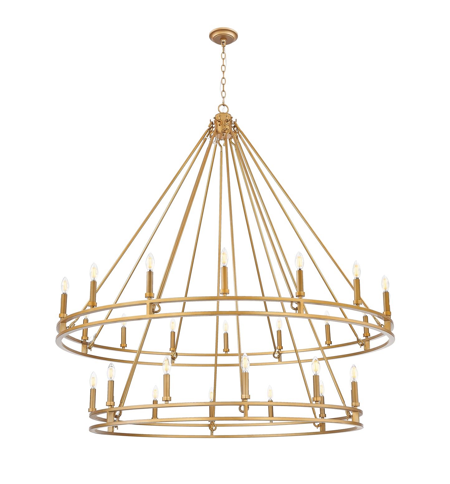 4005-28SBR - Dennison 28 Light 60" Chandelier - Signature Brass