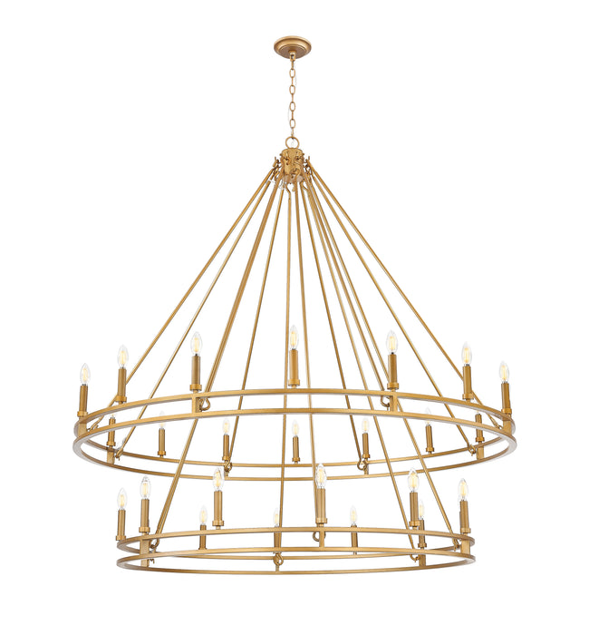 4005-28SBR - Dennison 28 Light 60" Chandelier - Signature Brass