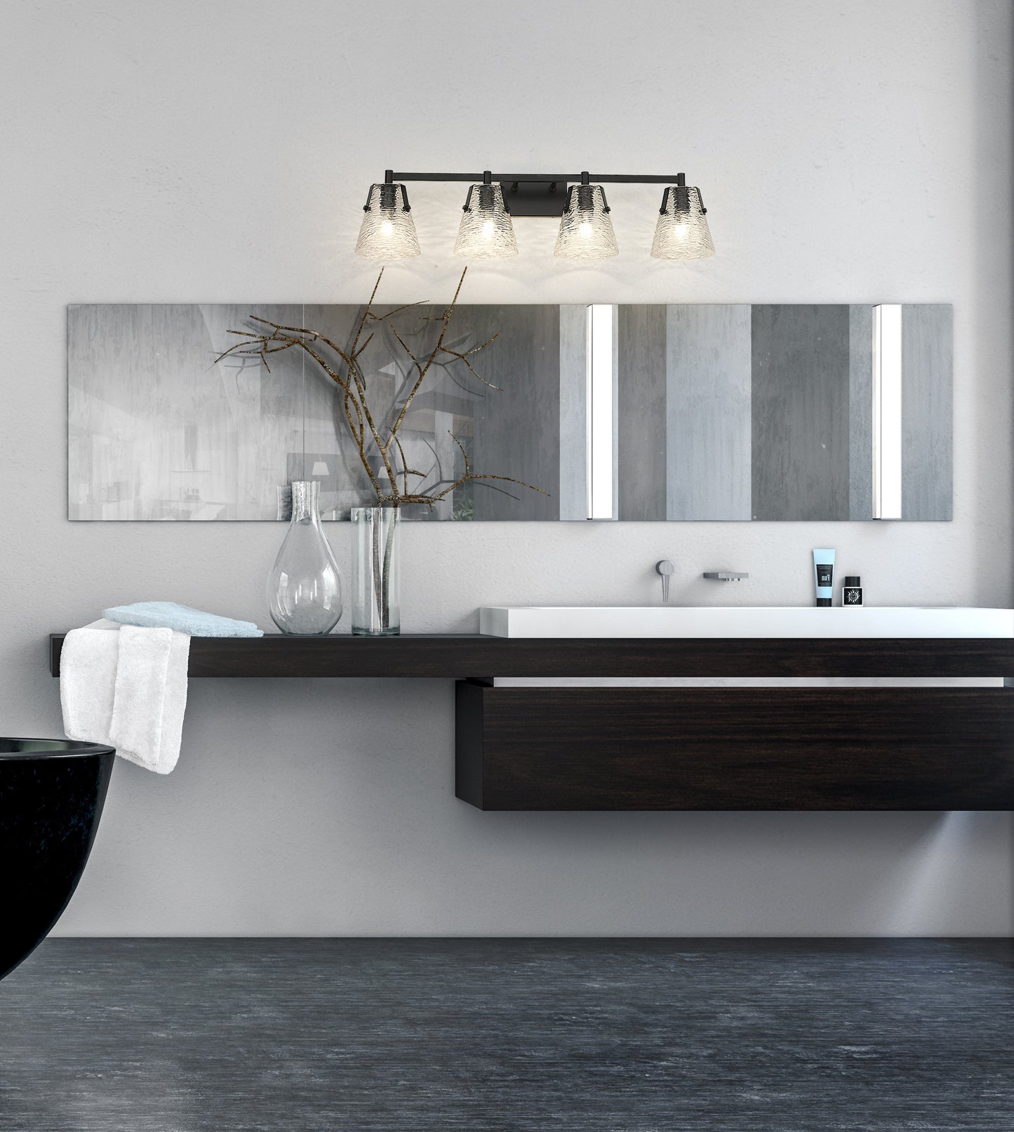 1101-4V-MB - Analia 4 Light 36" Vanity - Matte Black