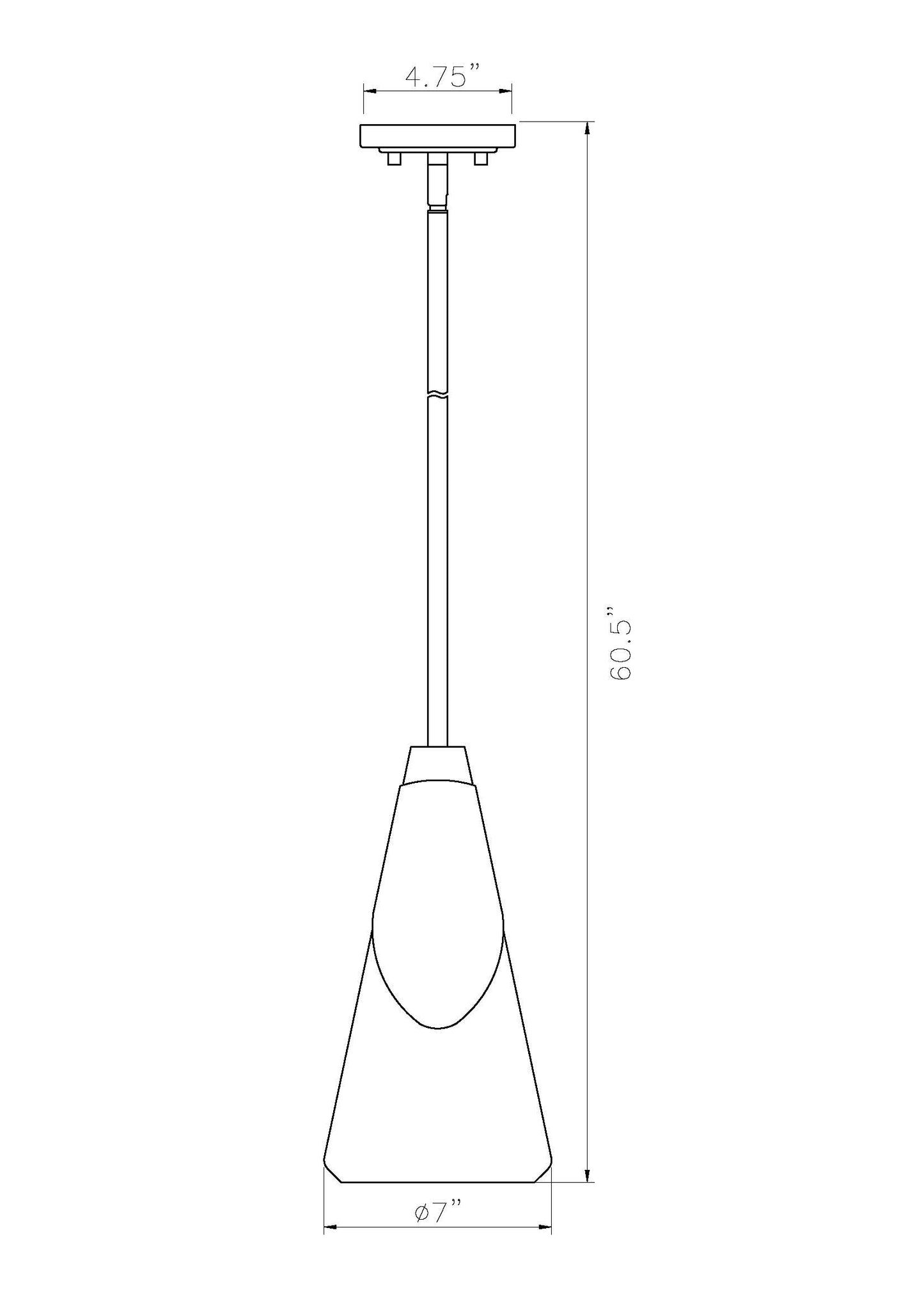 828P7-ROD-MGLD - Aimie 1 Light 7" Pendant - Modern Gold