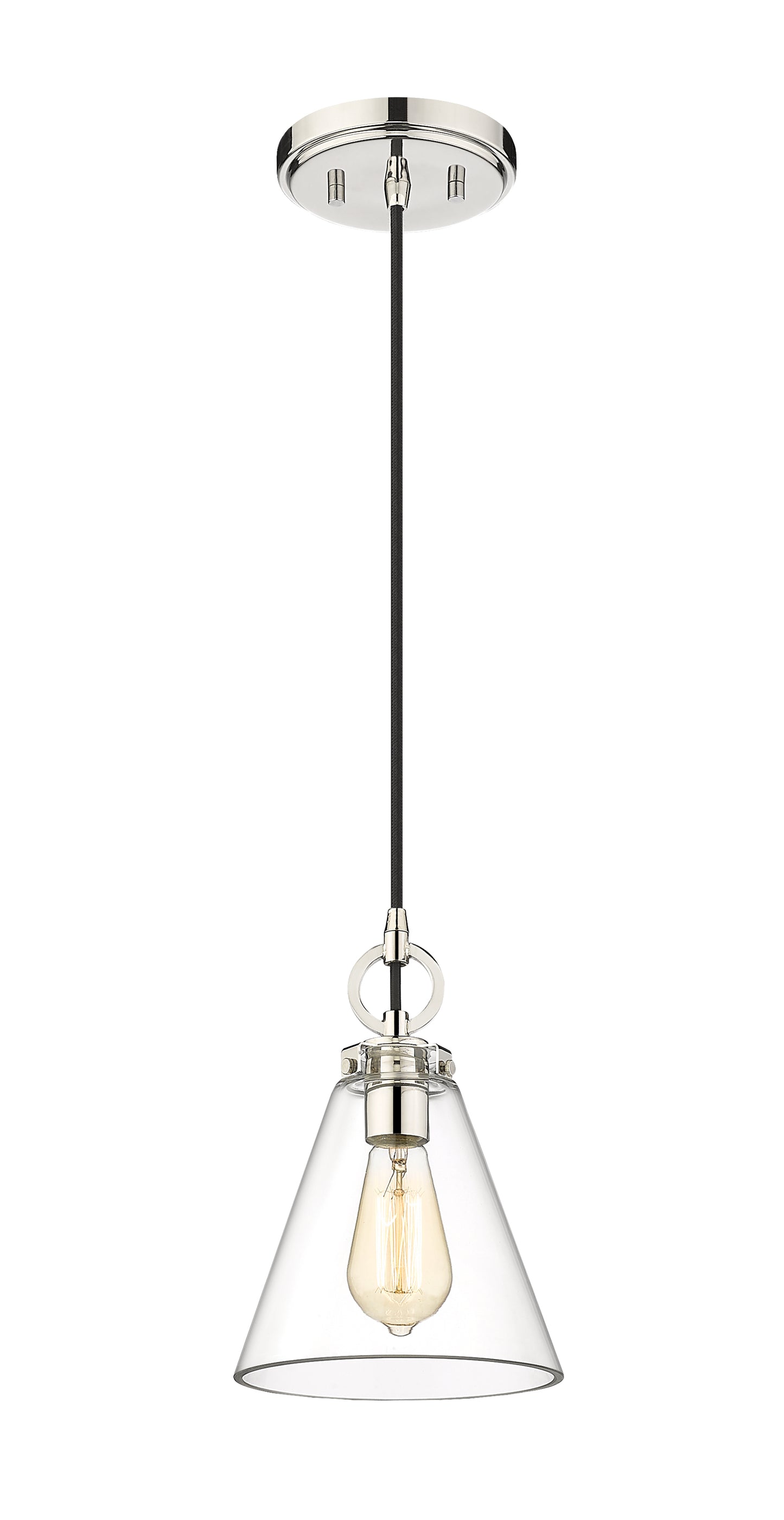 3034P8-PN - Harper 1 Light 8" Pendant - Polished Nickel