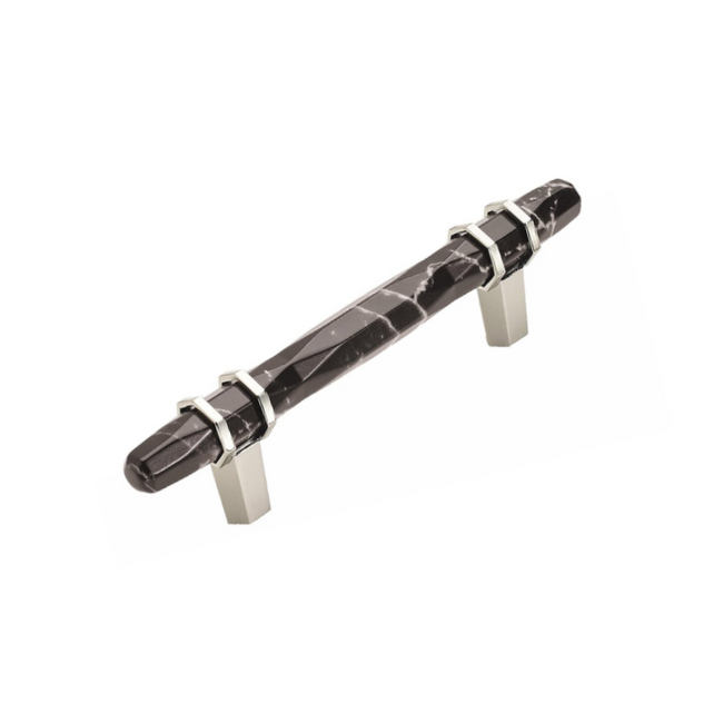 BP36648MBKPN - 3-3/4" Centers Pull - Satin Nickel and Marble Black