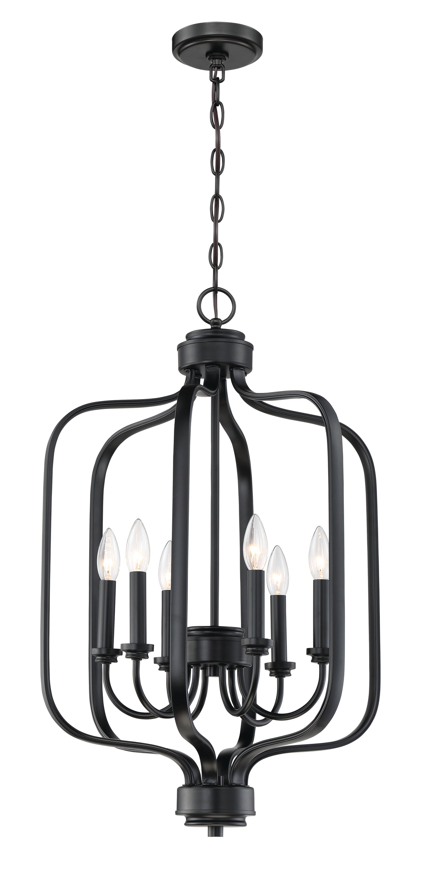 50536-FB - Bolden 6 Light 18" Wide Foyer Light - Flat Black