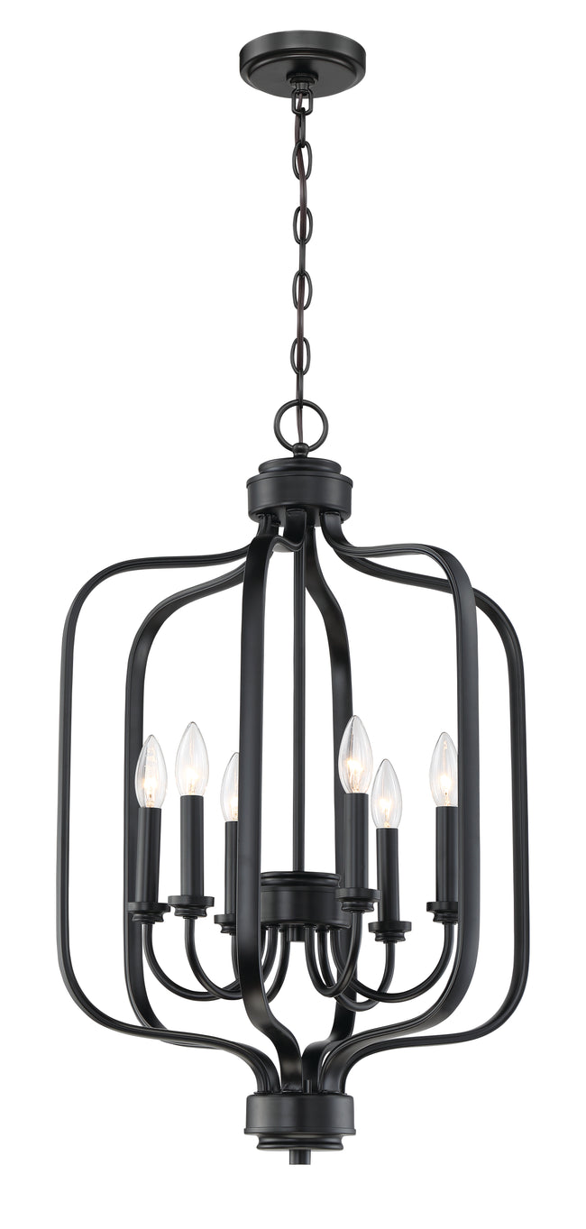 50536-FB - Bolden 6 Light 18" Wide Foyer Light - Flat Black