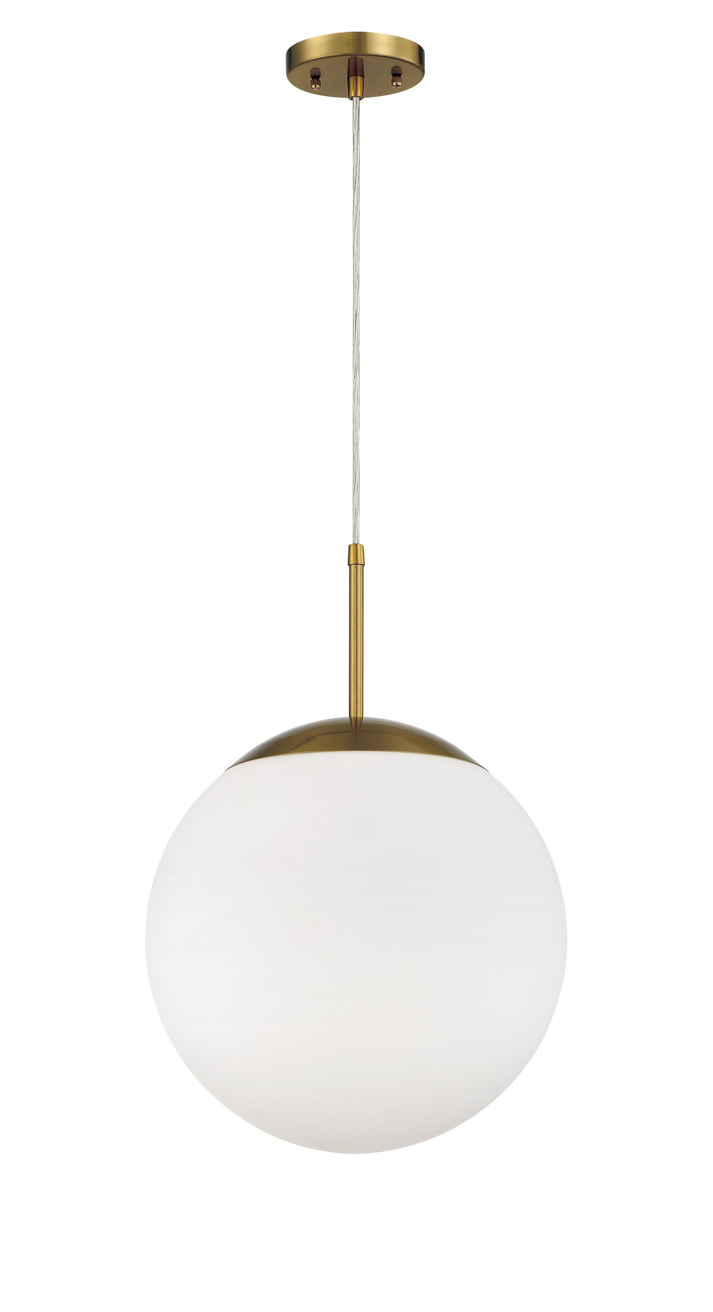 56893-SB-WG - Gaze 1 Light 14" Wide Pendant - Satin Brass