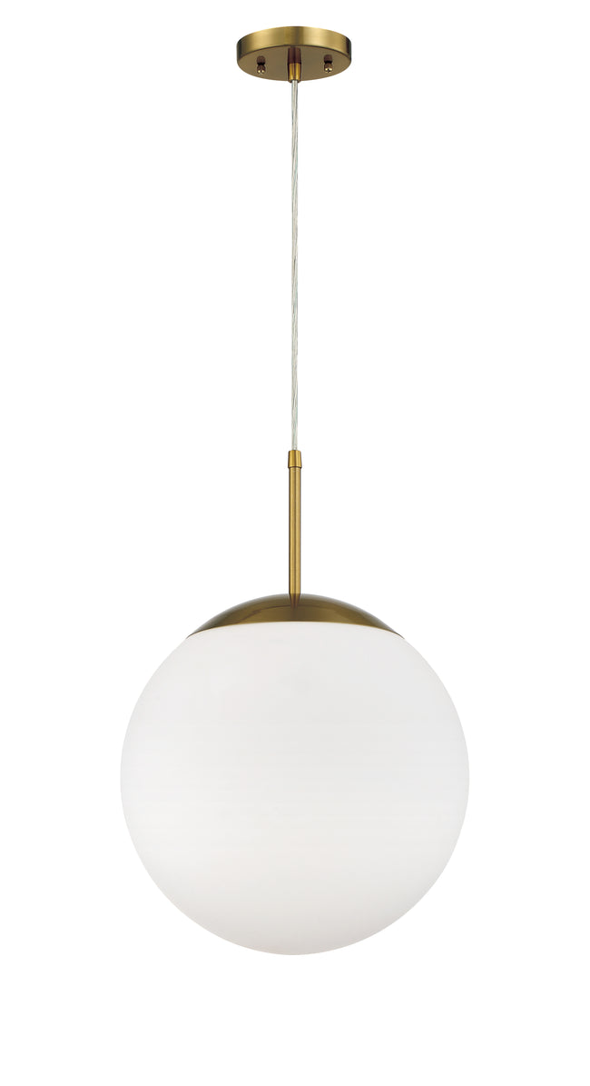 56893-SB-WG - Gaze 1 Light 14" Wide Pendant - Satin Brass