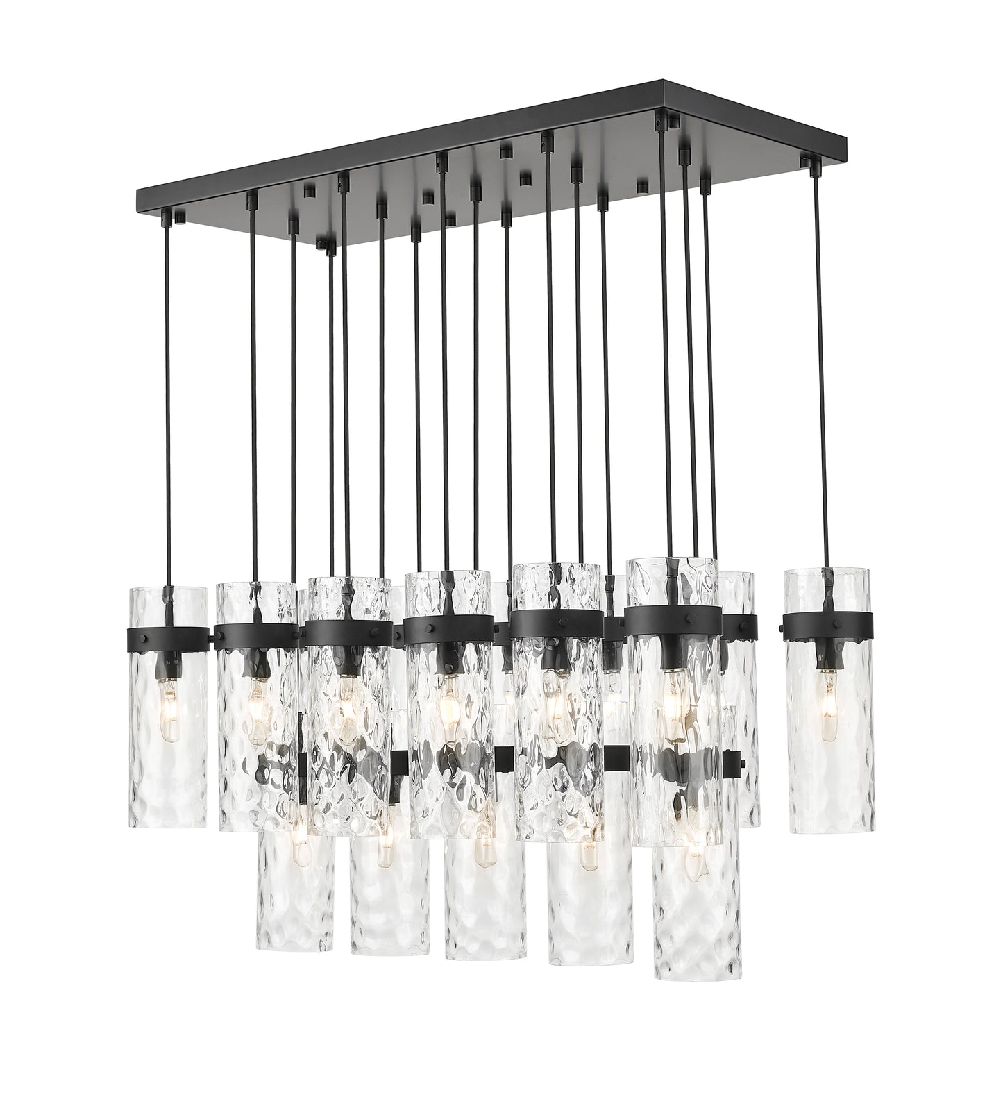 7002P5-17L-MB - Fontaine 17 Light Linear 44" Chandelier - Matte Black