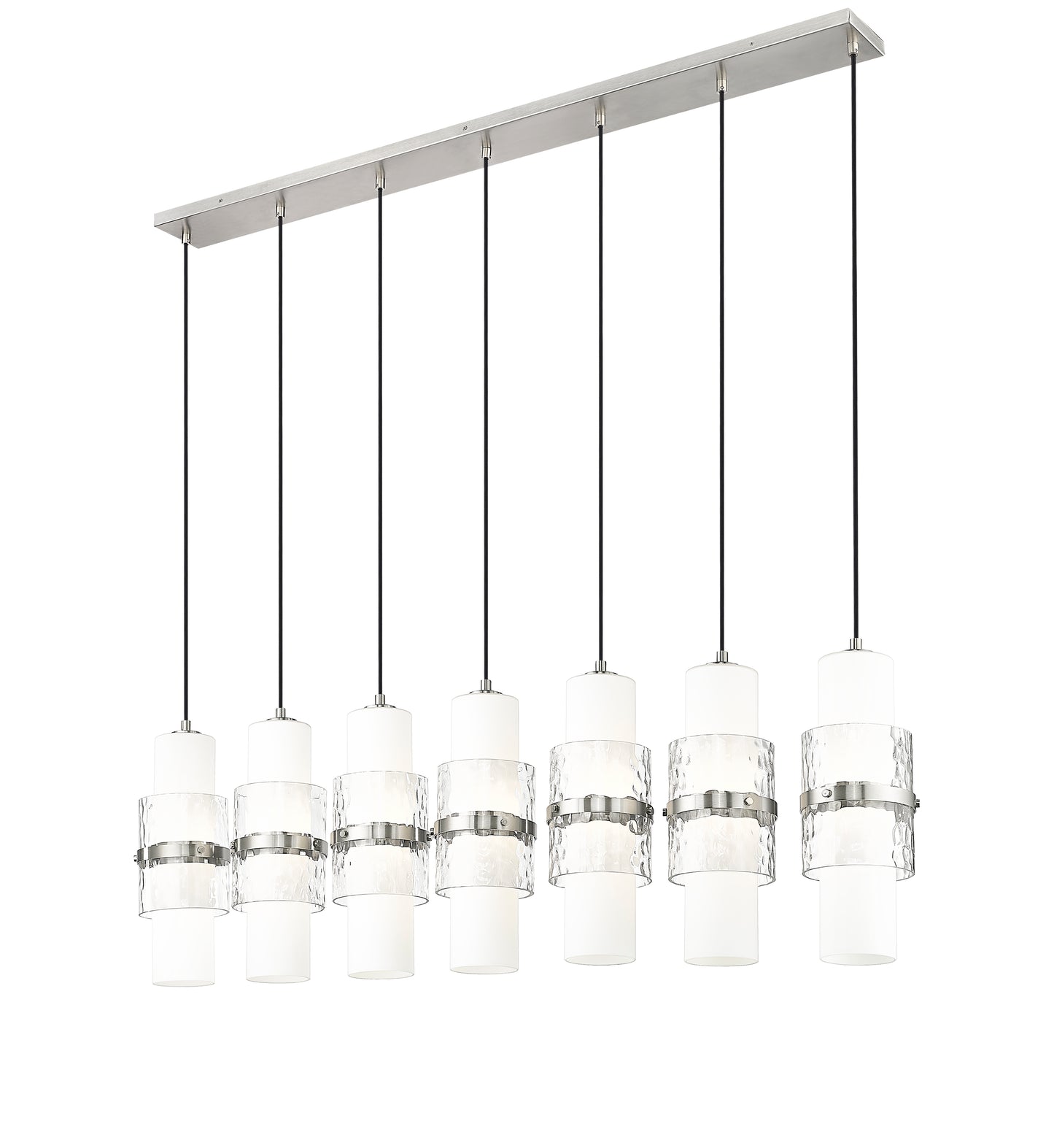 1946P-7L-BN - Cayden 7 Light Linear 54" Chandelier - Brushed Nickel