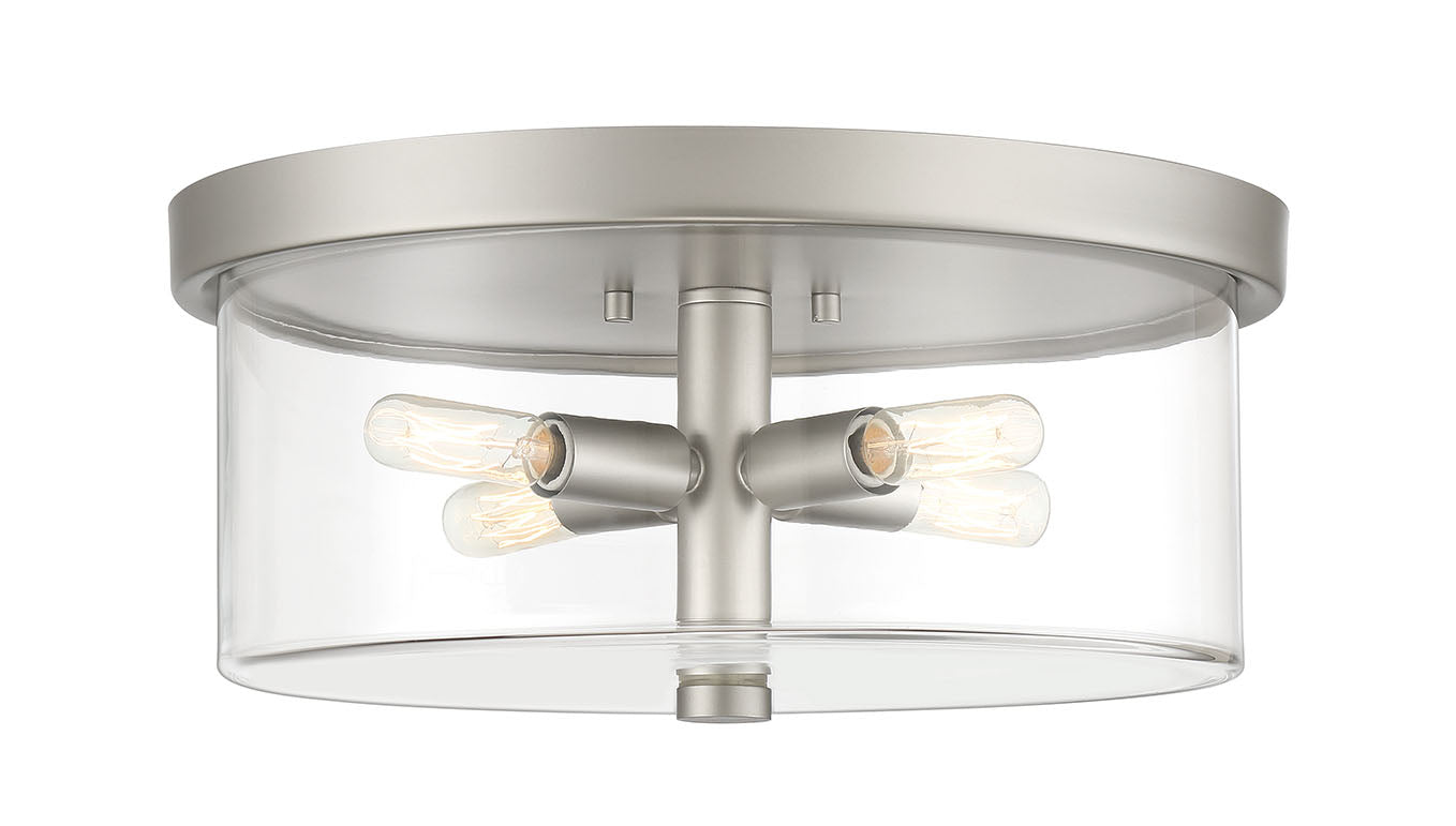 55684-SN - Hailie 4 Light 15" Wide Flush Mount - Satin Nickel