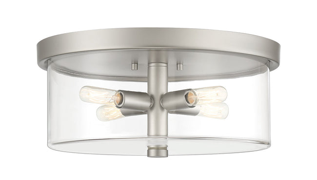 55684-SN - Hailie 4 Light 15" Wide Flush Mount - Satin Nickel