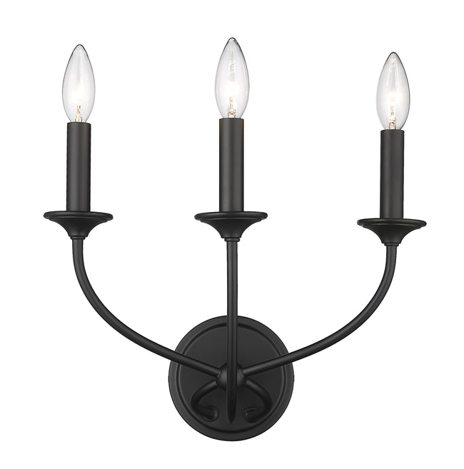 3500-3S-MB - Arabella 3 Light Wall 12" Sconce - Matte Black