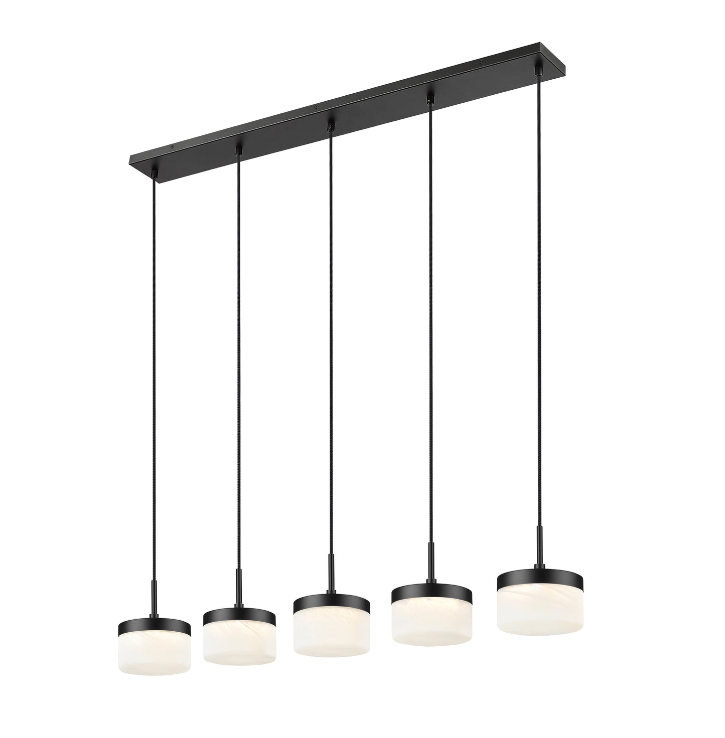 827P6-5L-MB-LED - Renaud 5 Light Linear 46" Chandelier - Matte Black