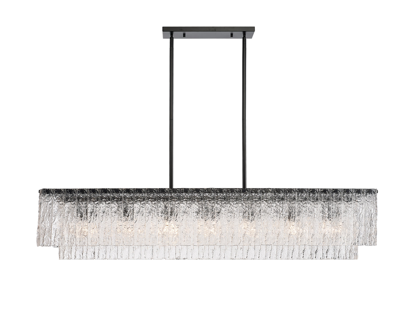 1943-53L-MB - Glacier 7 Light Linear 54" Chandelier - Matte Black