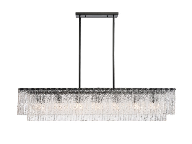 1943-53L-MB - Glacier 7 Light Linear 54" Chandelier - Matte Black