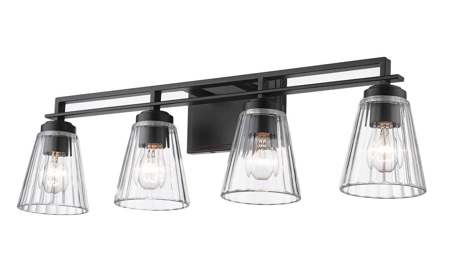 823-4V-MB - Lyna 4 Light 30" Vanity - Matte Black