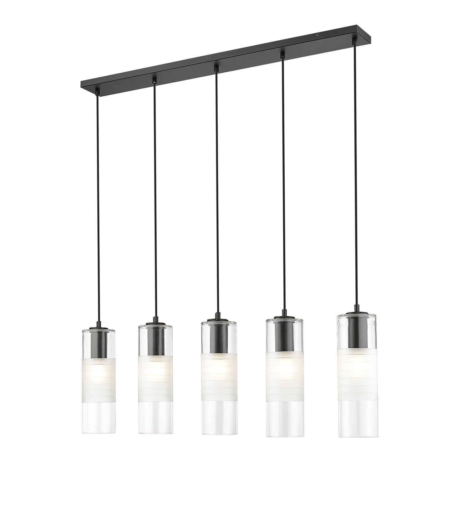 824P-5L-MB - Alton 5 Light Linear 42" Chandelier - Matte Black