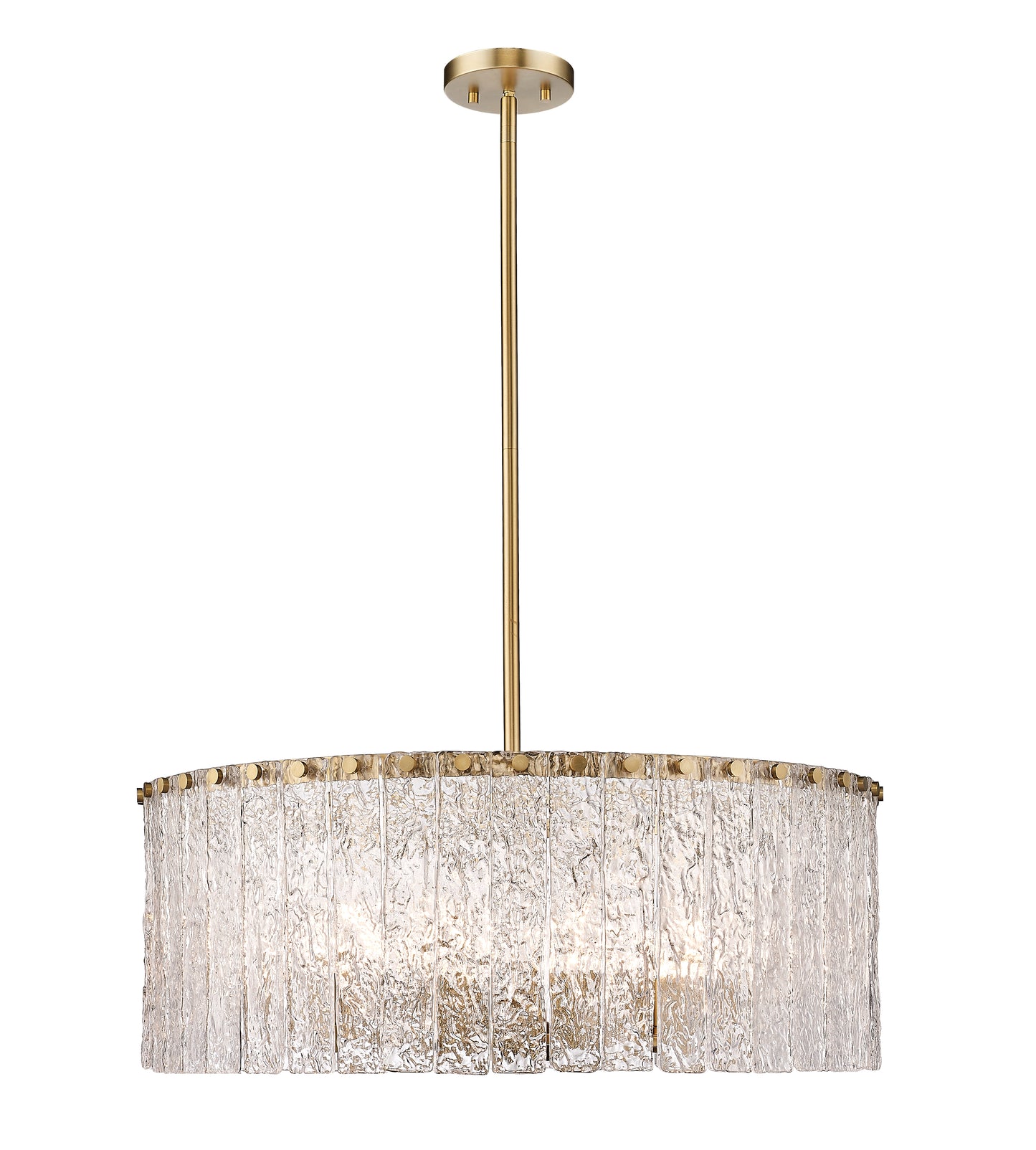 1943P26-MGLD - Glacier 10 Light 27" Chandelier - Modern Gold