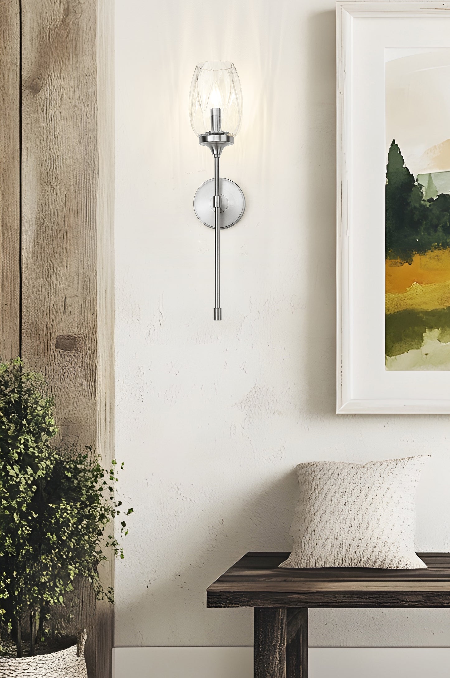 2014-1S-BN - Cassian 1 Light Wall 26" Sconce - Brushed Nickel