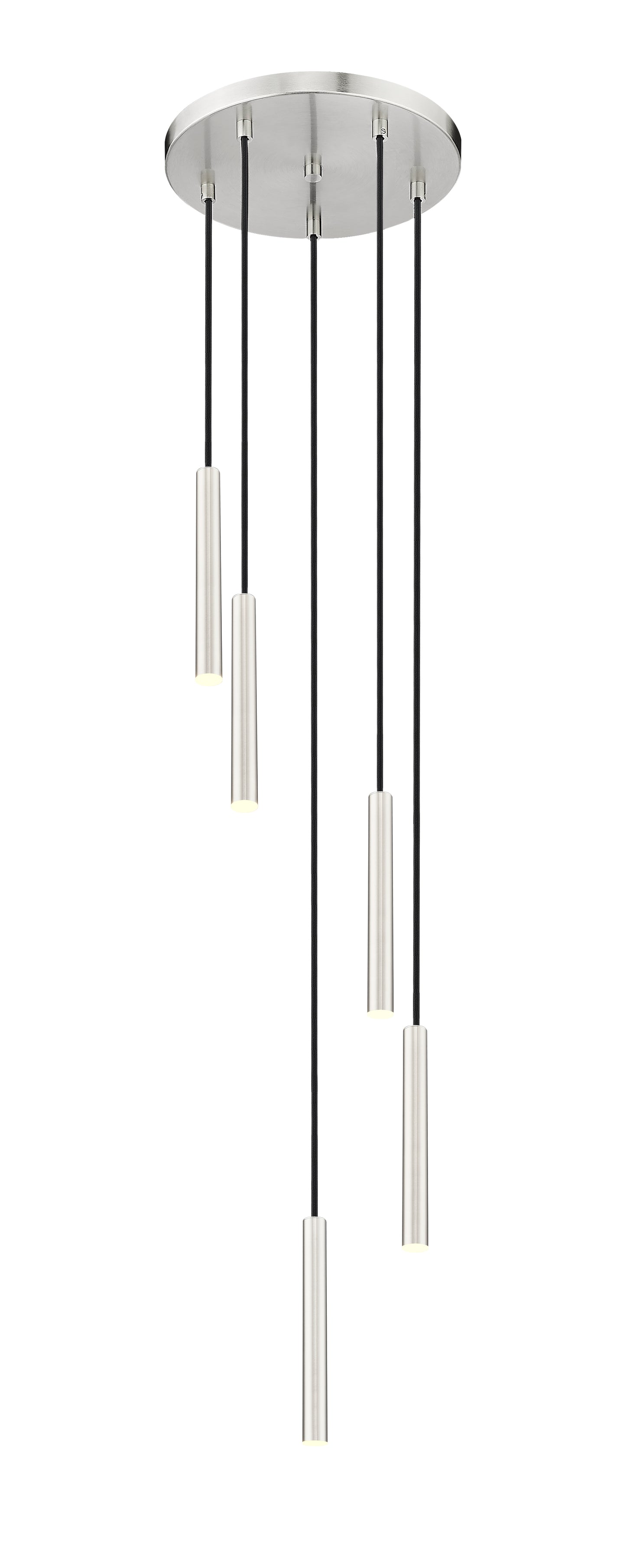 919MP12-5R-BN-LED - Forest 5 Light 12" Chandelier - Brushed Nickel