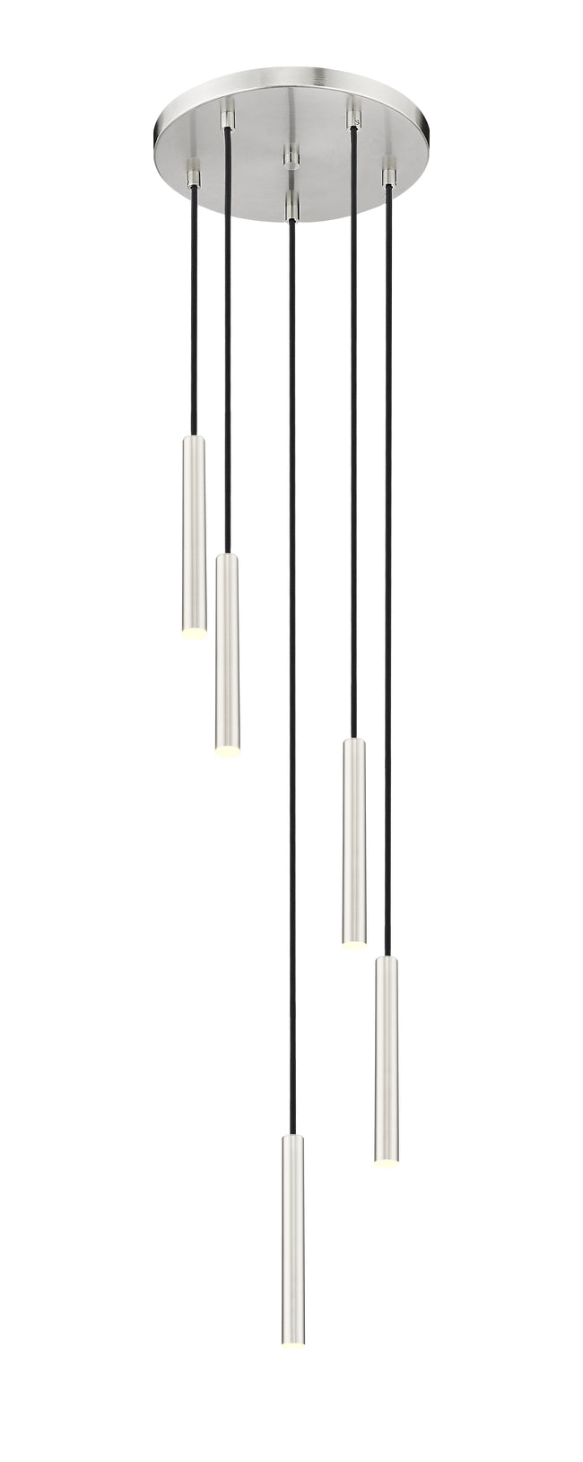 919MP12-5R-BN-LED - Forest 5 Light 12" Chandelier - Brushed Nickel