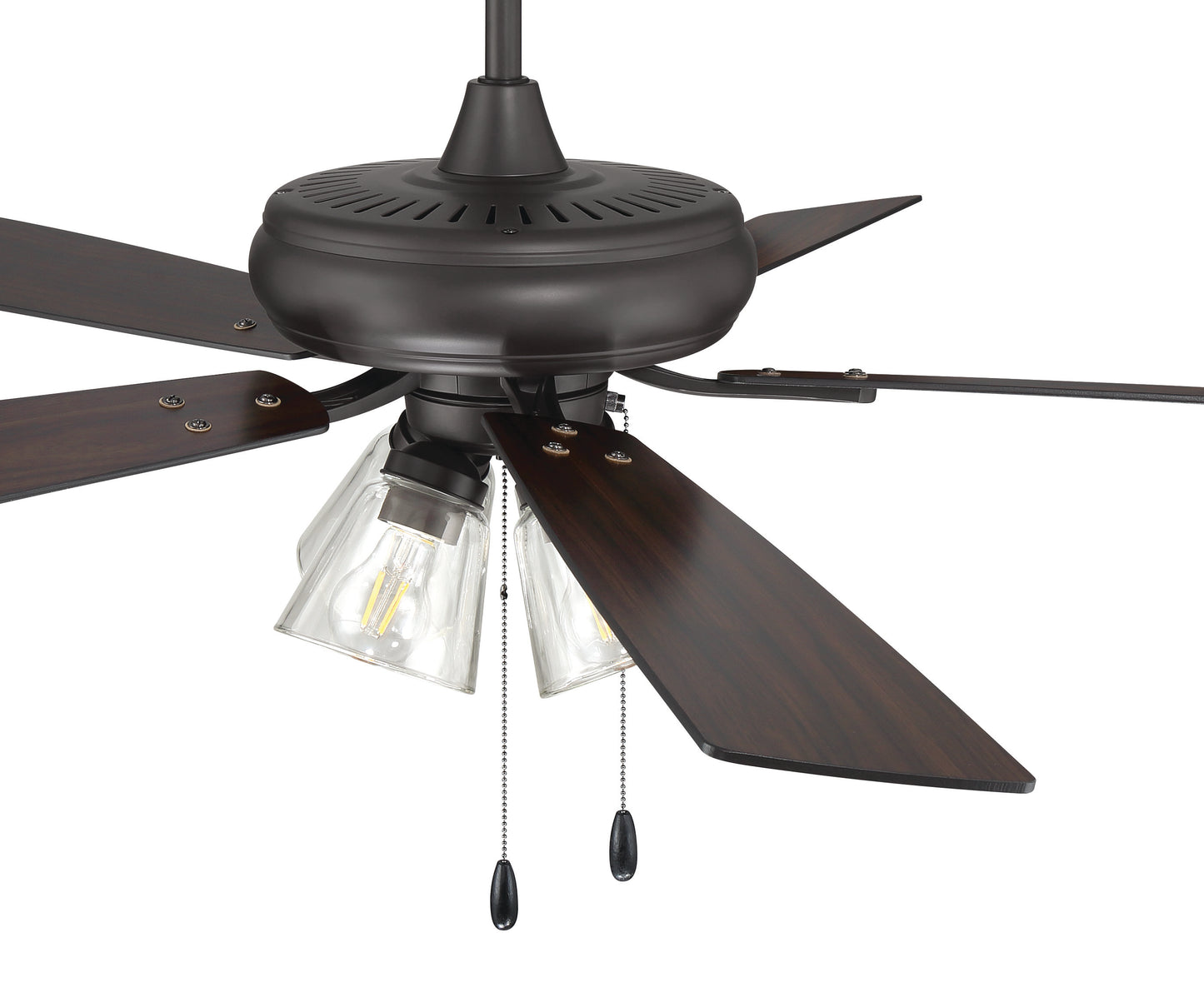 ECF104CBZ5-CBZWLN - Eos Clear 4 Light 52" 5 Blade Ceiling Fan with Light Kit - Classic Bronze