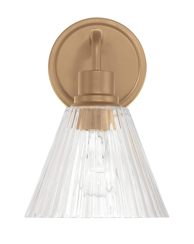 61101-CPZ - Pleated 1 Light 10.38" High Wall Sconce - Premium Bronze
