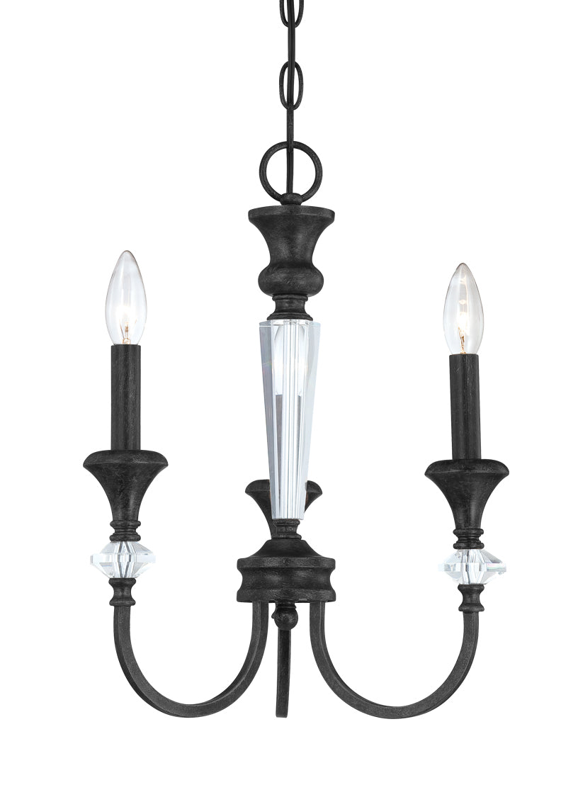 26733-MBS - Boulevard 3 Light 13" Wide Chandelier - Mocha Bronze Silver Wash