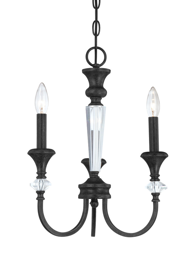 26733-MBS - Boulevard 3 Light 13" Wide Chandelier - Mocha Bronze Silver Wash