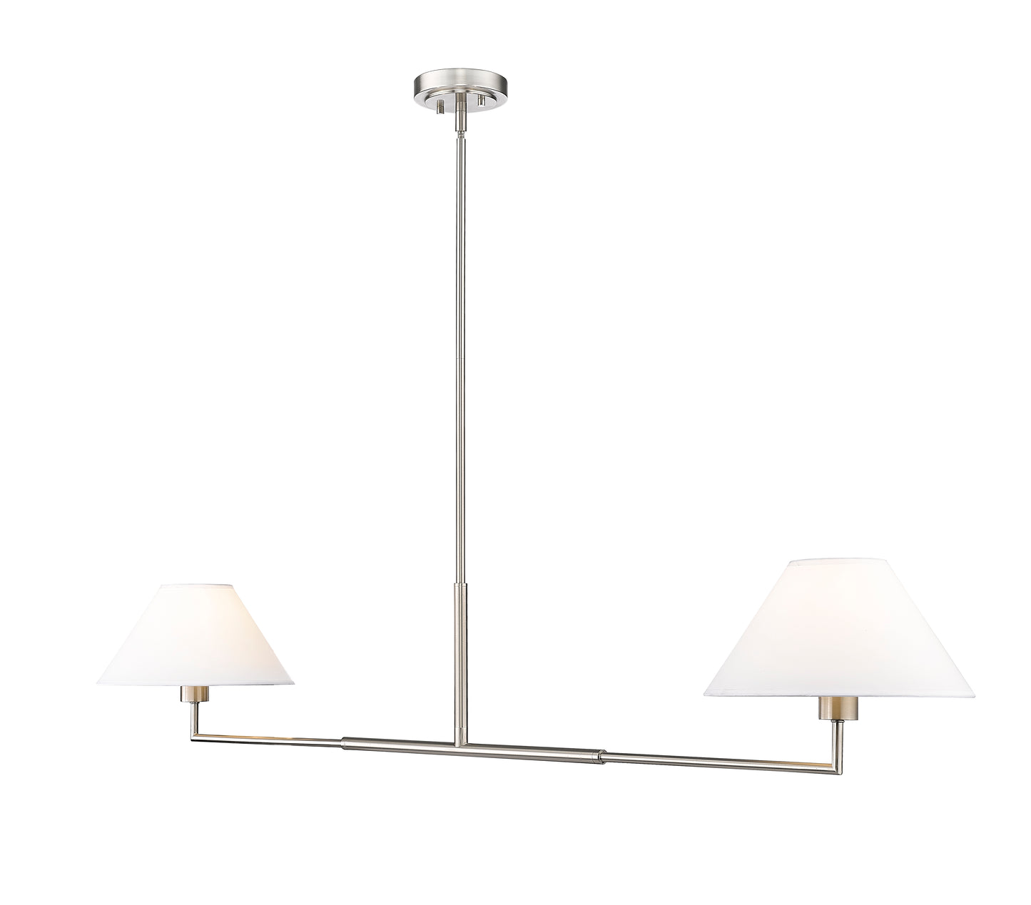 744-62L-BN - Leila 2 Light 12" Chandelier - Brushed Nickel