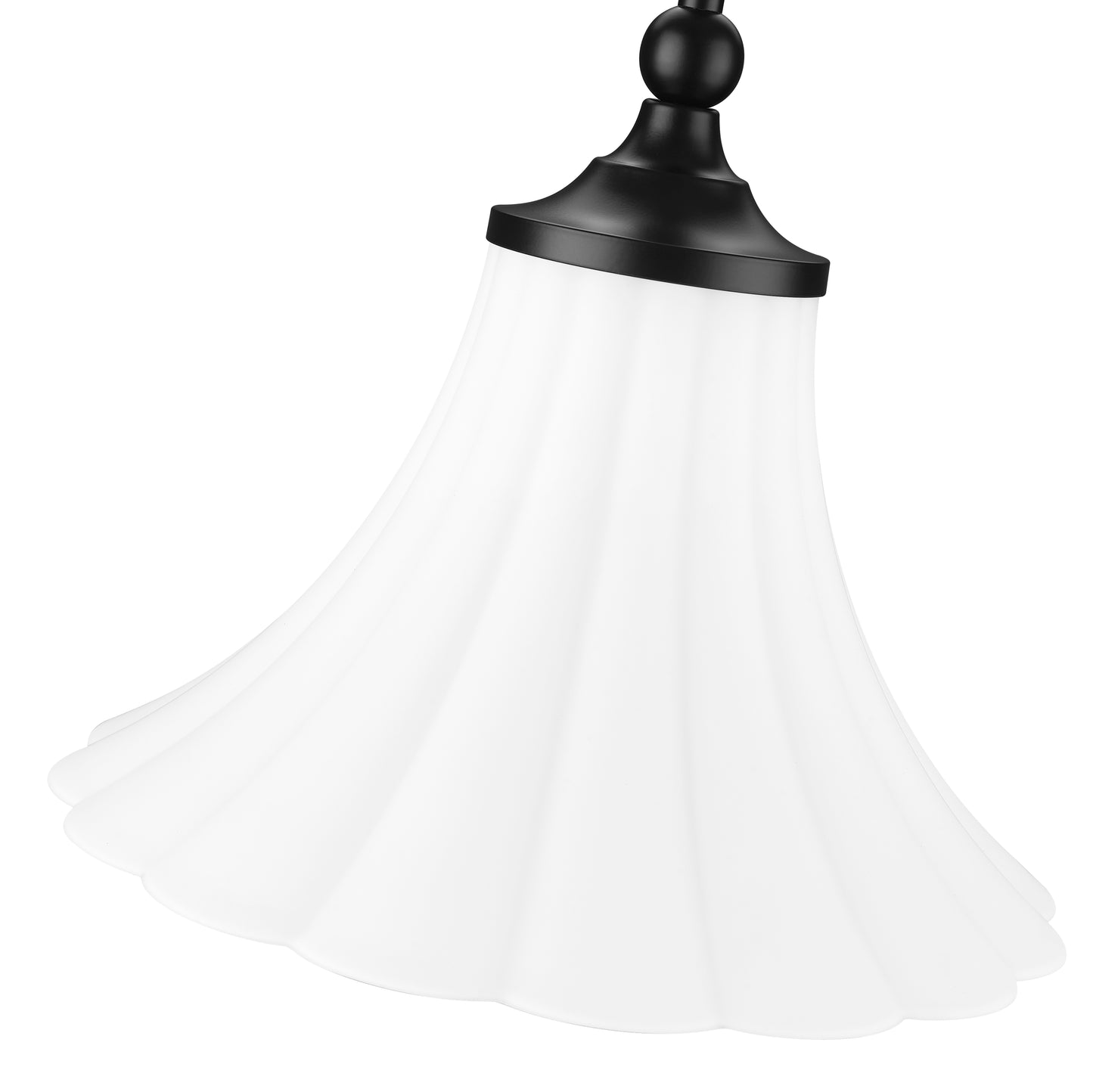 1958P12-MB - Fleur 1 Light 12" Pendant - Matte Black