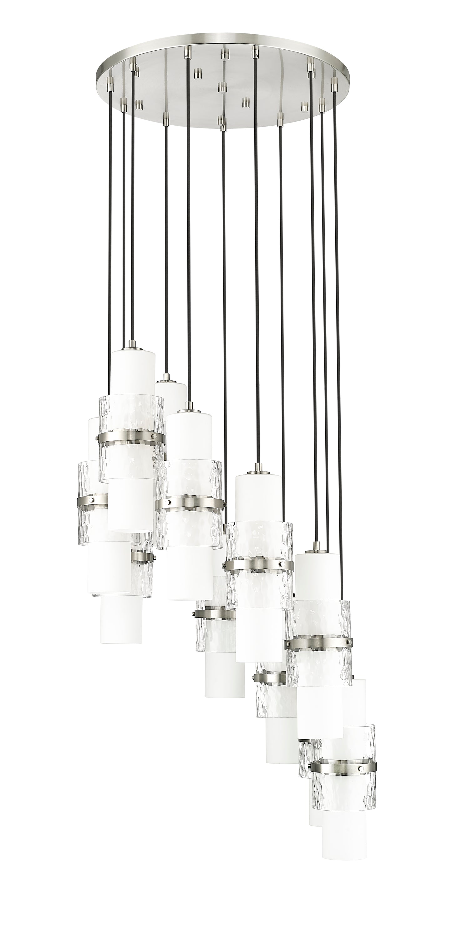 1946P-11R-BN - Cayden 11 Light 24" Chandelier - Brushed Nickel