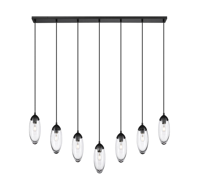651P-7L-MB - Arden 7 Light Linear 54" Chandelier - Matte Black