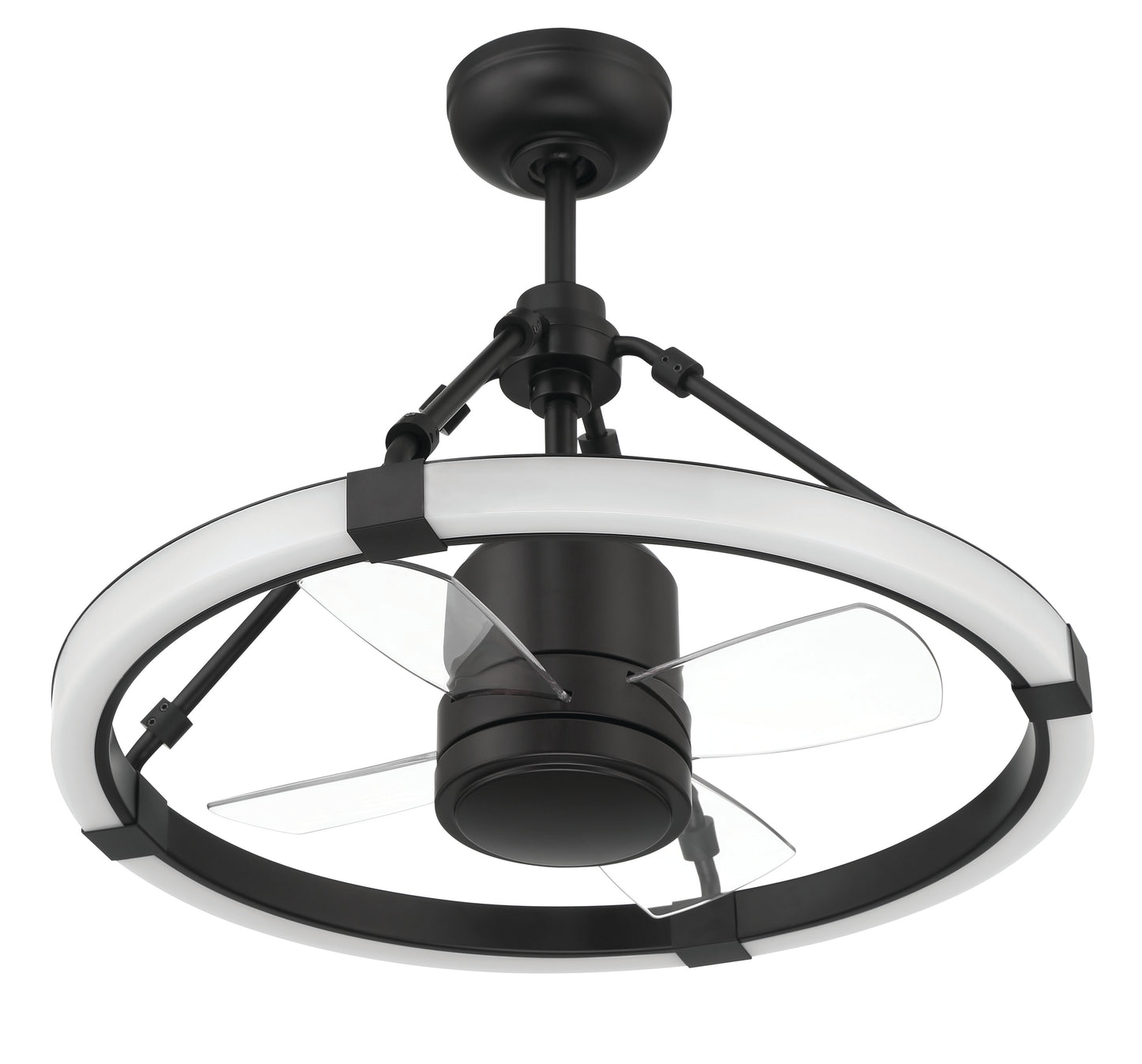 LVY24FB4 - Levy 19" 4 Blade Ceiling Fan with Light Kit - Flat Black