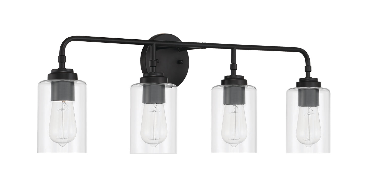 56004-FB - Stowe 4 Light 31" Wide Vanity Light - Flat Black
