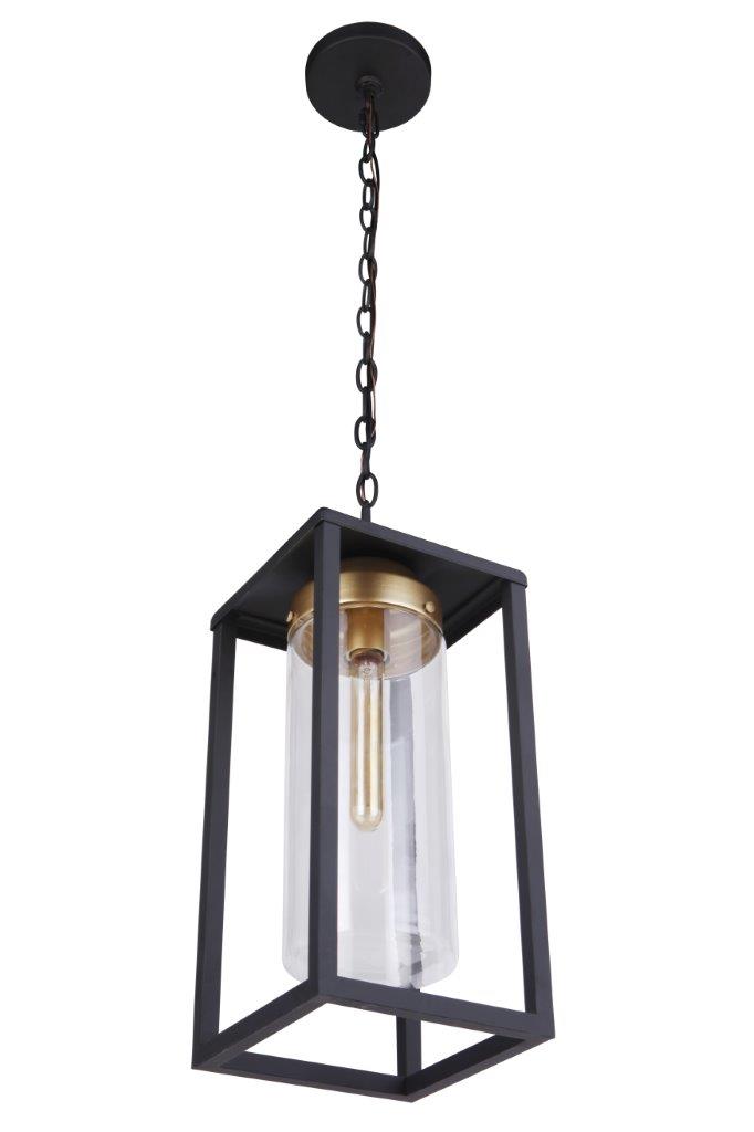 ZA4821-MNSB - Neo 1 Light 7.88" Wide Outdoor Pendant - Midnight / Satin Brass