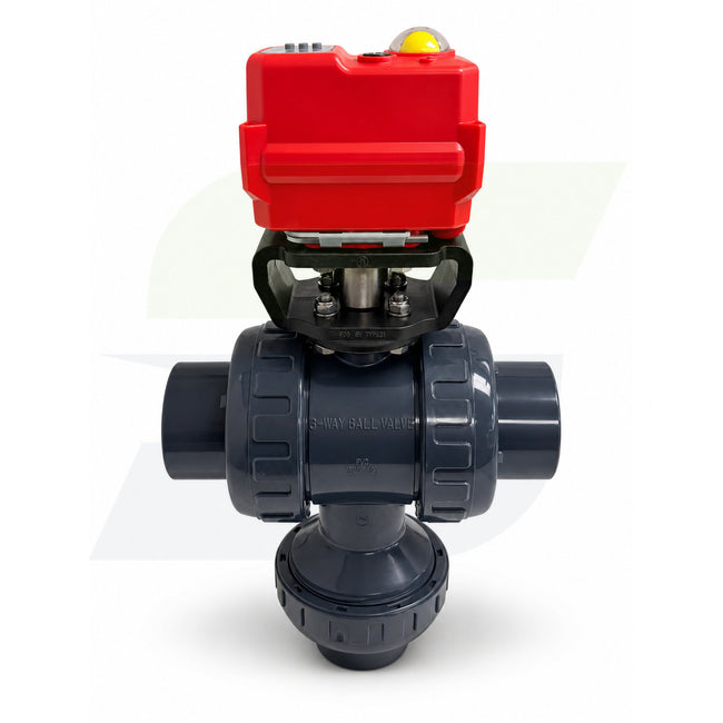251060015 - 1-1/2" Type 23 PVC 3-Way Ball Valve - Smart Fail-Safe Actuated, EPDM