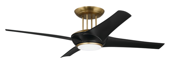 CAM54FBSB4 - Cam 54" 4 Blade Ceiling Fan with Light Kit - Flat Black / Satin Brass